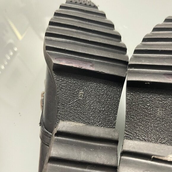 Vintage Molts Womens Black Leather Western Buckle Goth Witchy Ankle Booties 6 - Picture 5 of 10